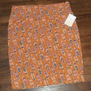 Orange Pencil Skirt Lularoe Cassie